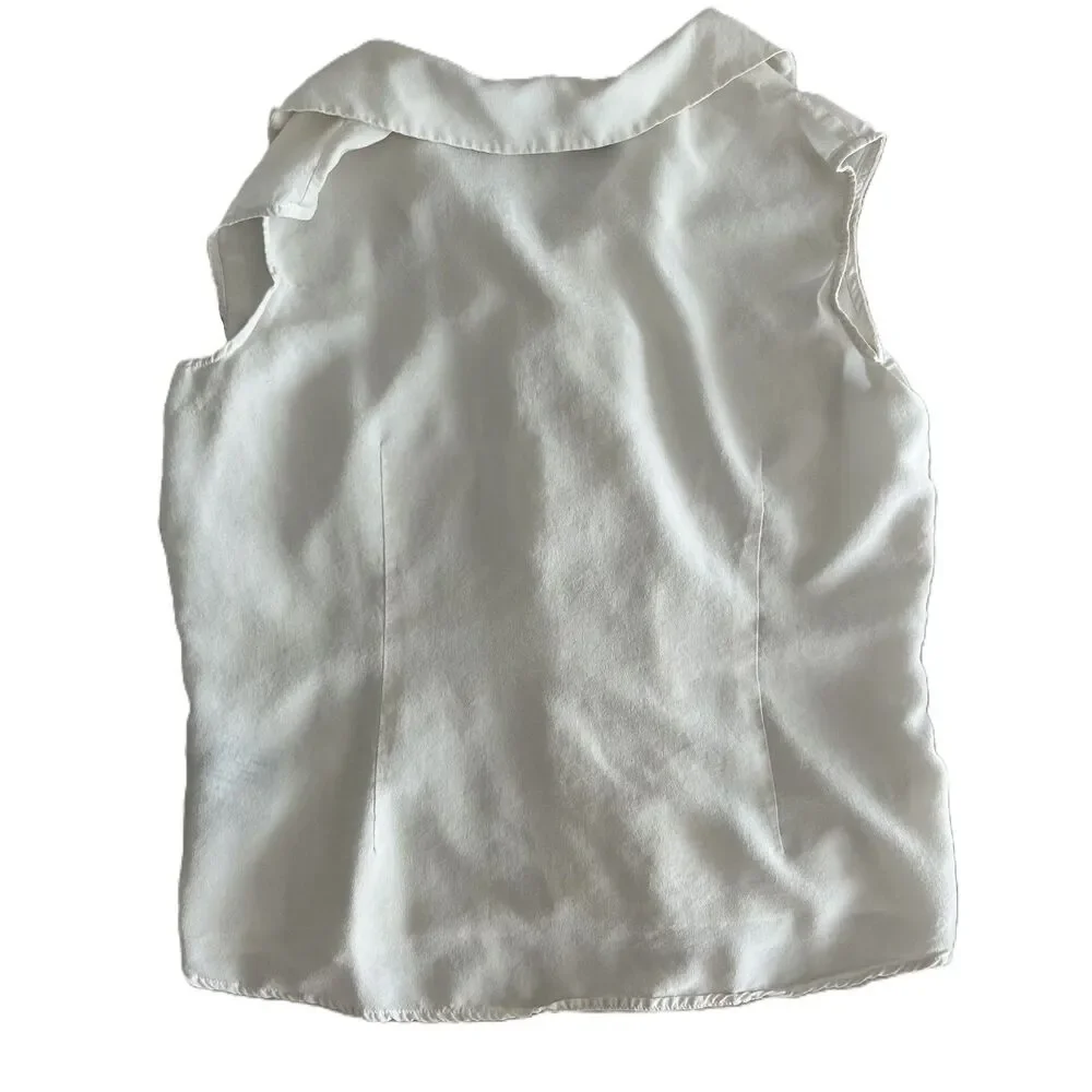 Jaclyn Smith Classic White Silk Sleeveless Blouse – Women’s M - Picture 3 of 3